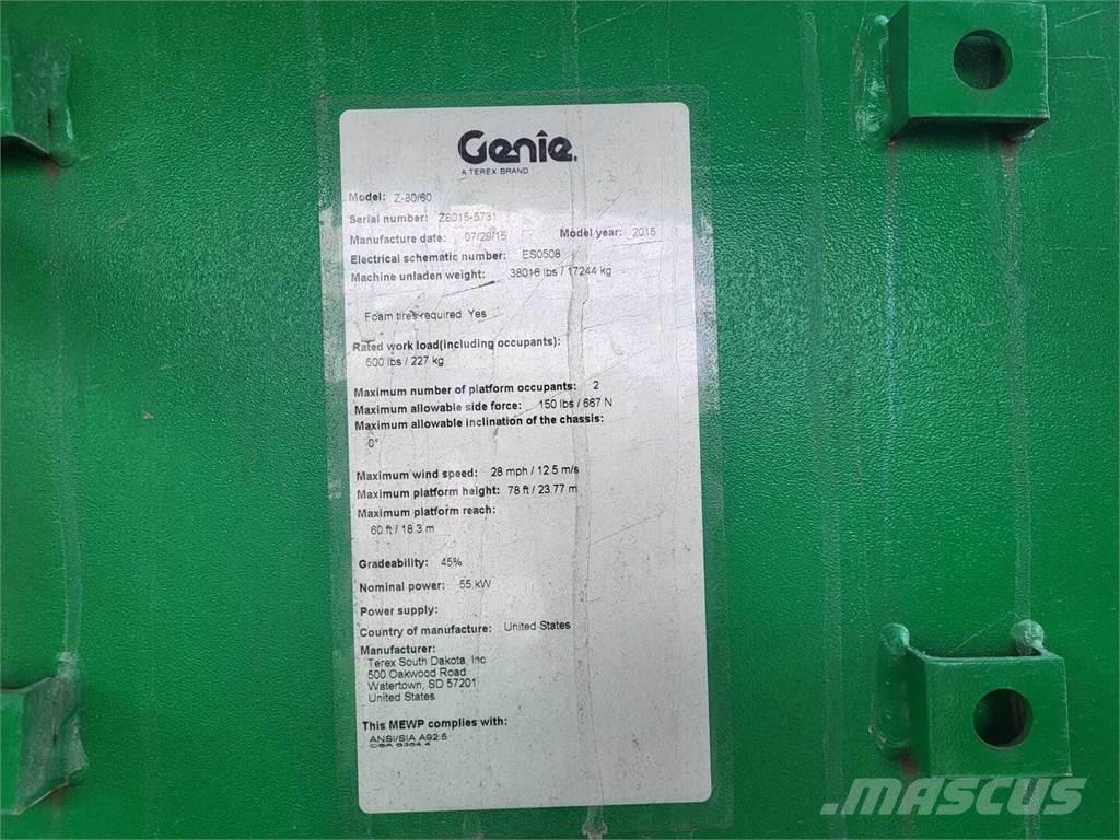 Genie Z-80/60 Plataformas con brazo de elevación manual