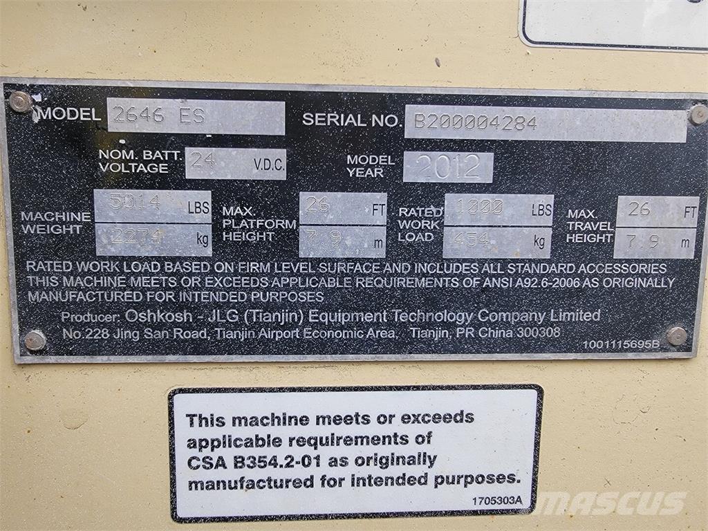 JLG 2646ES Plataformas tijera