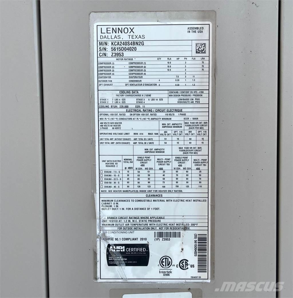  LENNOX KCA240S4BN2G Equipo para calentado y descongelación