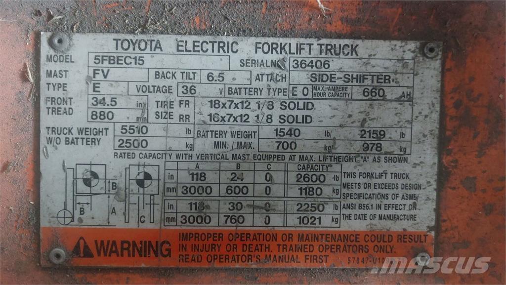 Toyota 5FBEC15 Otros