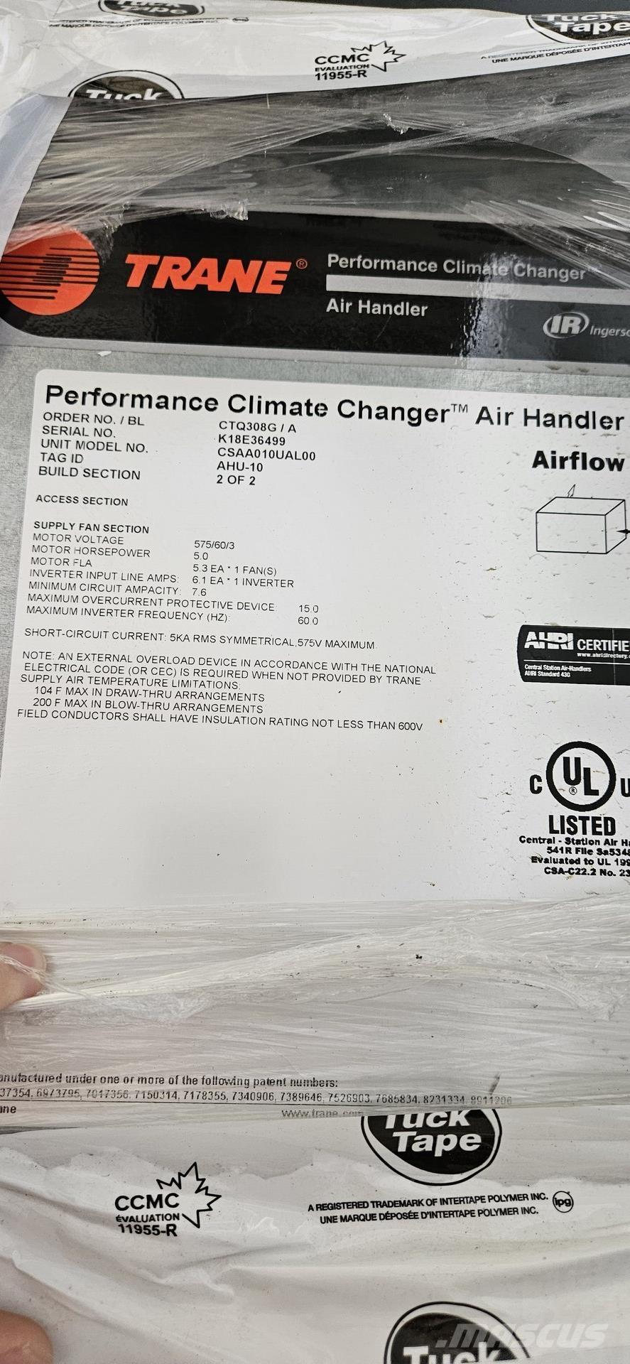 Trane CSAA010UAL00 Equipo para calentado y descongelación