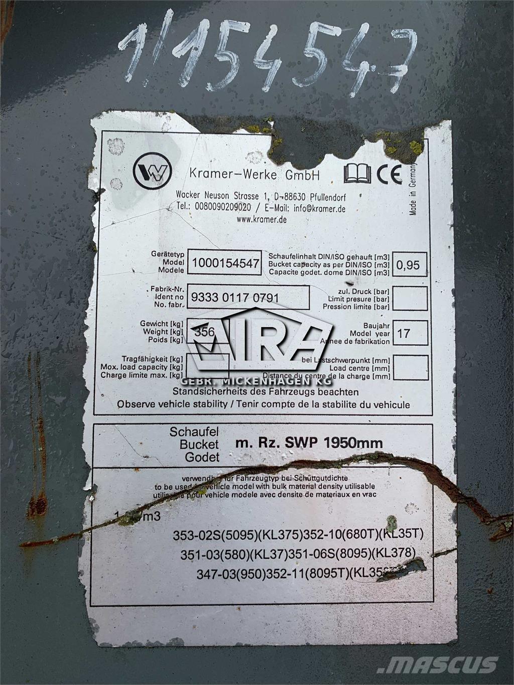 Kramer 1950 mm Cucharones