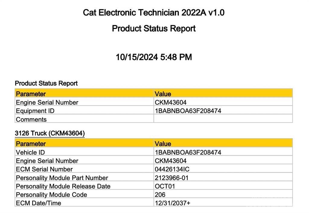 CAT 3126 Componentes electrónicos