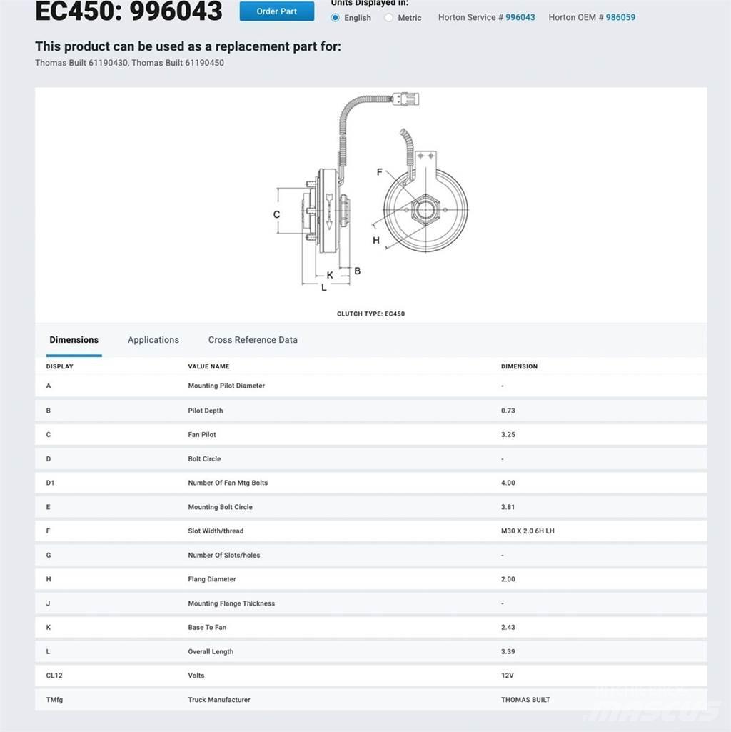 CAT 3126 Otros componentes