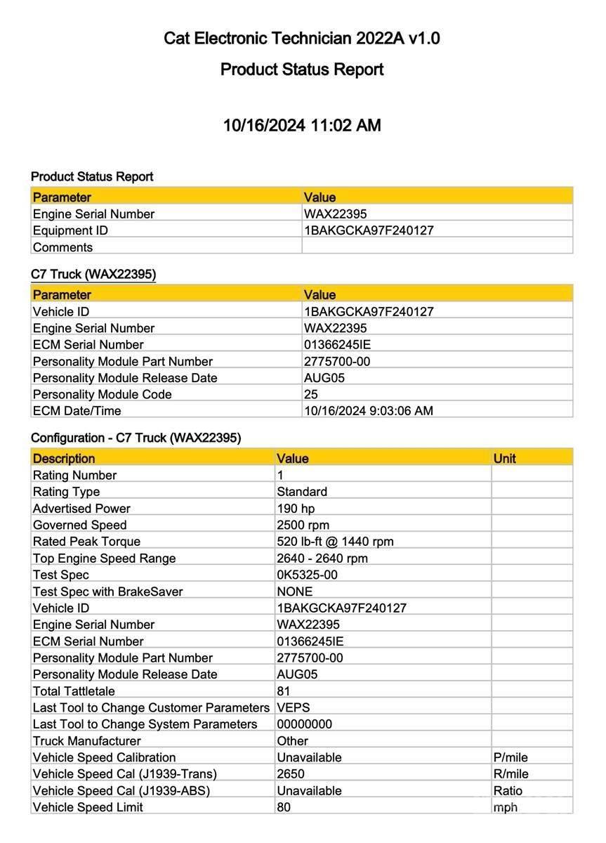 CAT C7 Componentes electrónicos