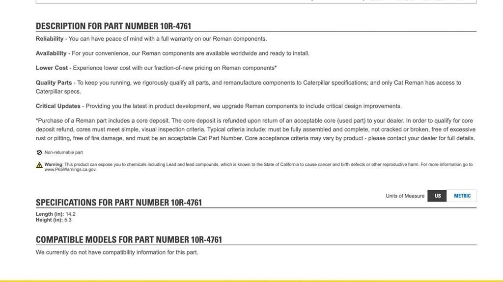 CAT C7 Otros componentes