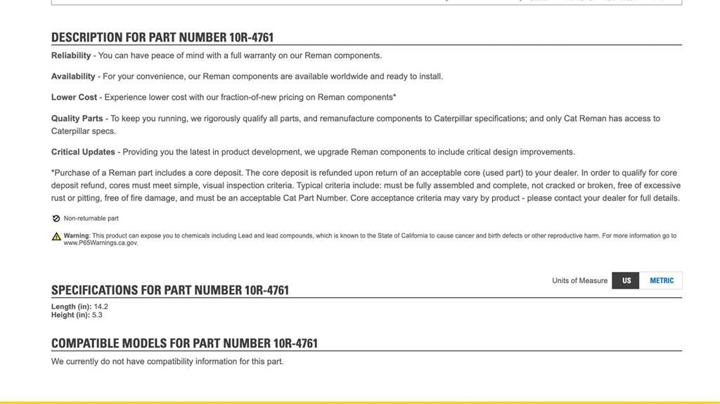 CAT C7 Otros componentes
