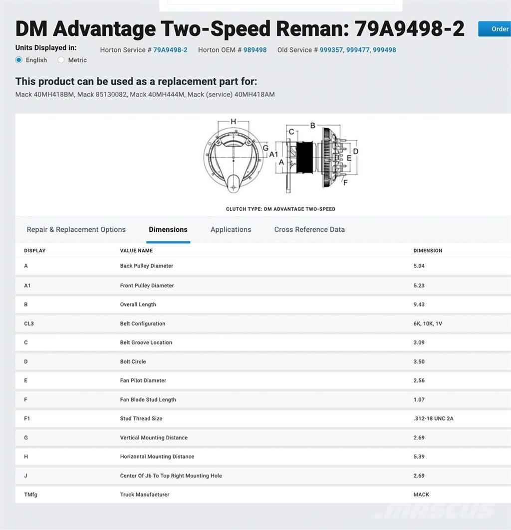 Mack ASET Otros componentes