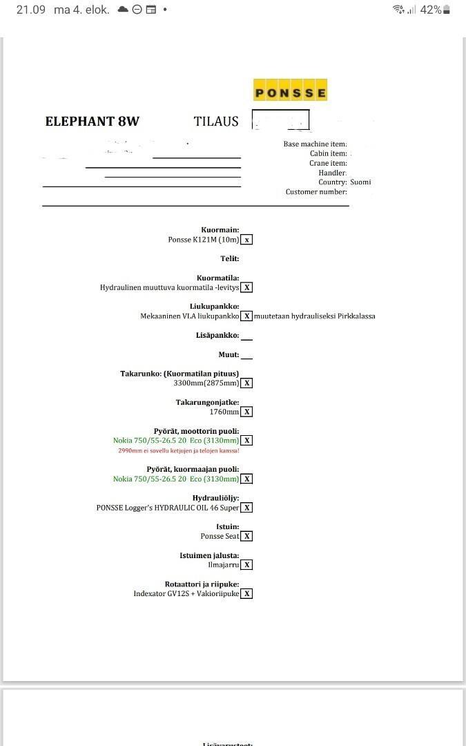 Ponsse Elephant Transportadoras