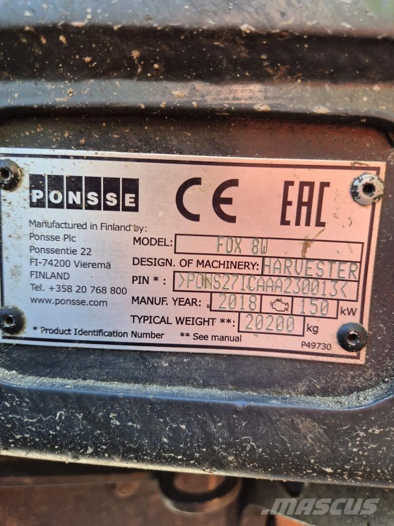 Ponsse Fox 8W Cosechadoras
