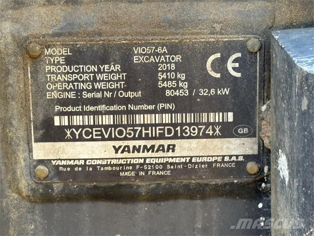 Yanmar VIO 57-6A Miniexcavadoras