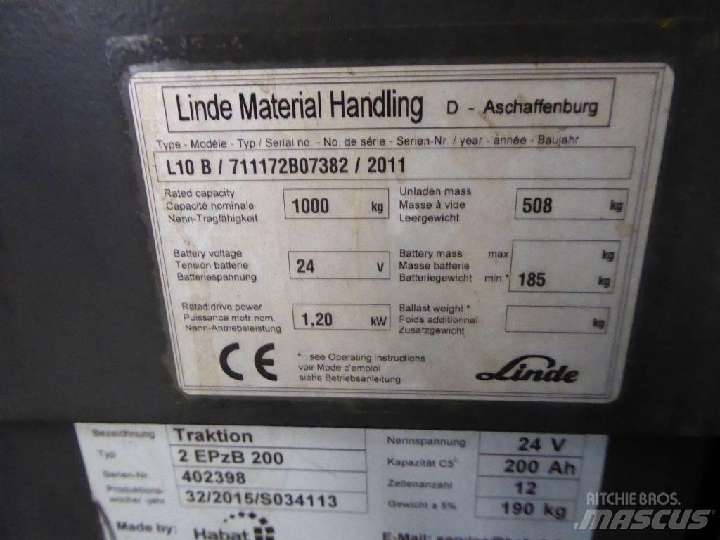 Linde L10B Montacargas manual