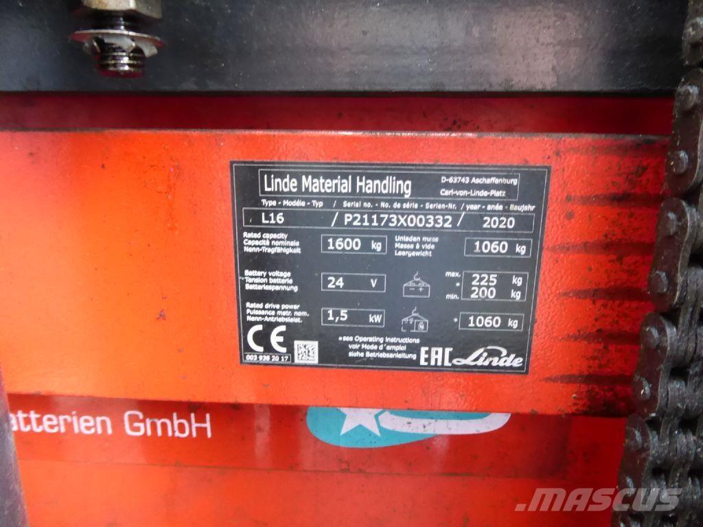 Linde L16 Montacargas manual