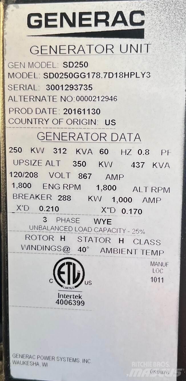 Generac SD250 Generadores diésel