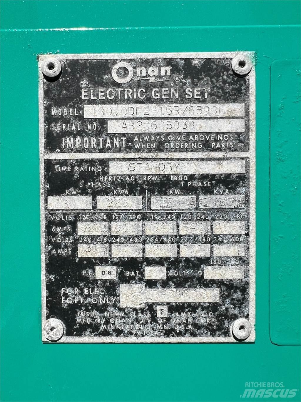 Onan 180kW Generadores diésel