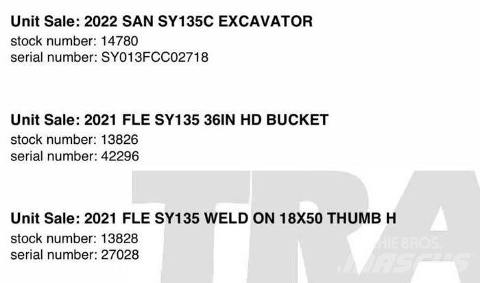 Sany SY135 Excavadoras sobre orugas