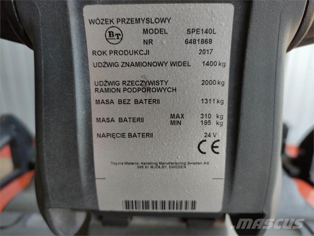 BT SPE140 L Montacargas manual