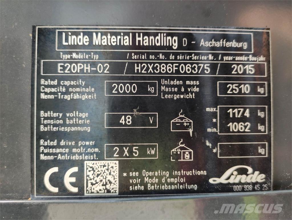 Linde E20-PH-02 Carretillas de horquilla eléctrica