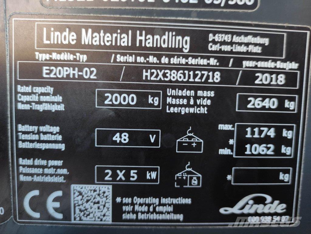 Linde E20P-02-386 EVO Carretillas de horquilla eléctrica