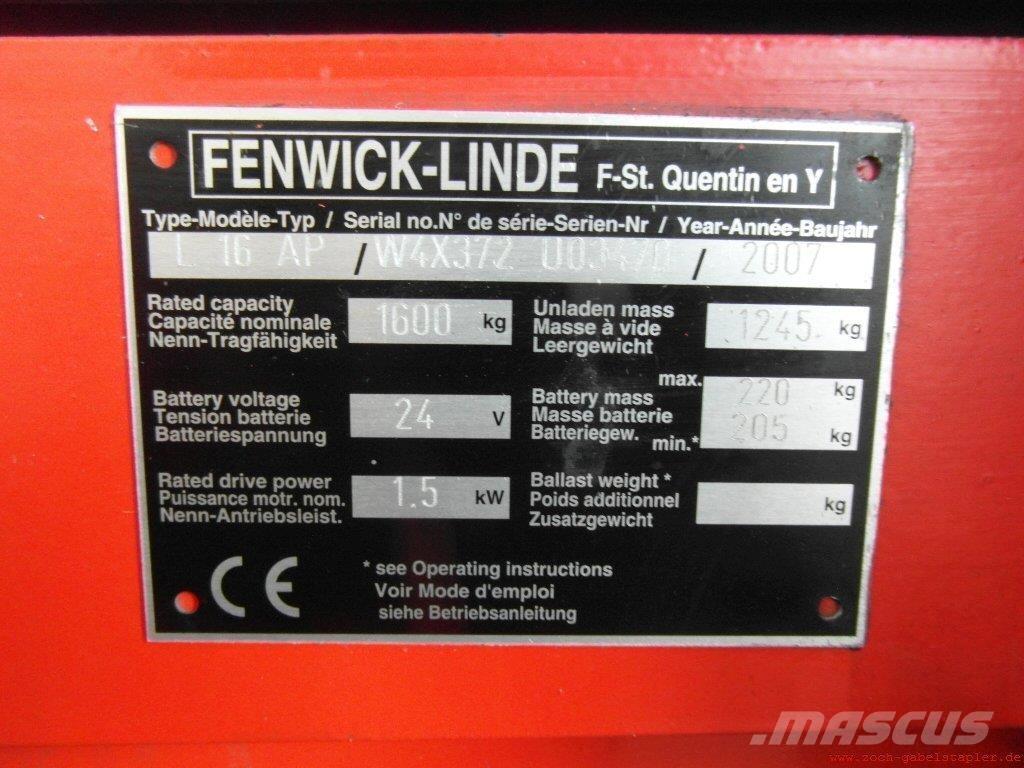 Linde L16APi-372 Montacargas manual