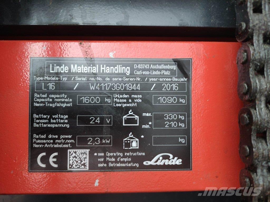Linde L16i-1173 Montacargas manual
