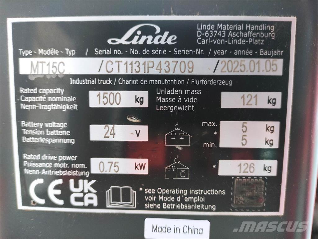 Linde MT15C Montacargas de baja elevación