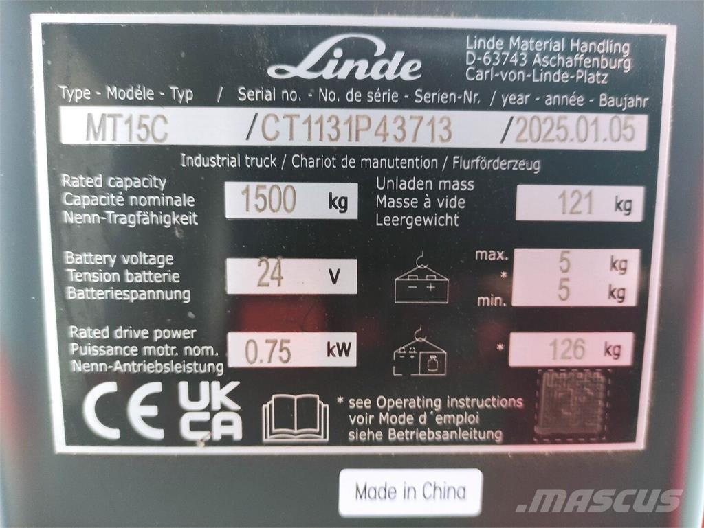 Linde MT15C Montacargas de baja elevación