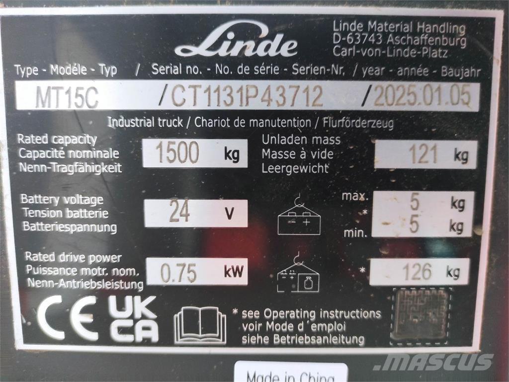 Linde MT15C Montacargas de baja elevación