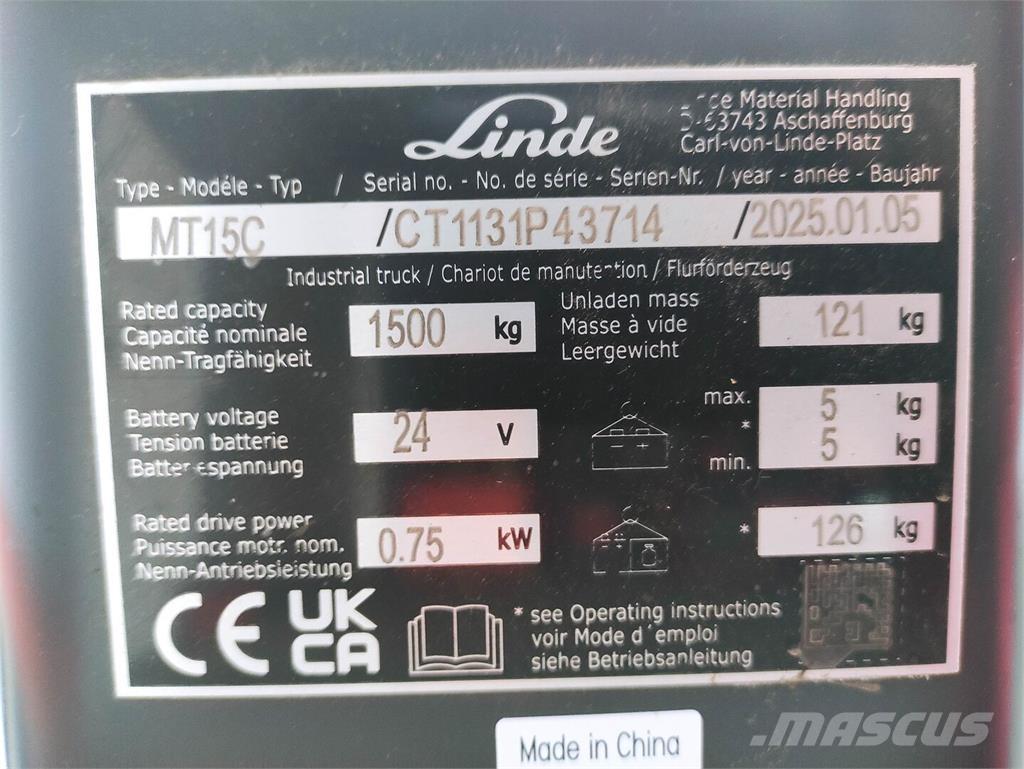 Linde MT15C Montacargas de baja elevación