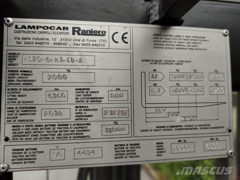 Raniero AC70-6-HT-CU-S Carretillas de horquilla eléctrica