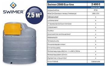 Swimer 2500L polttoainesäiliö valuma-altaalla