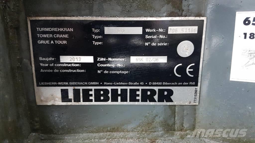 Liebherr Turmdrehkran 65K Grúas torre