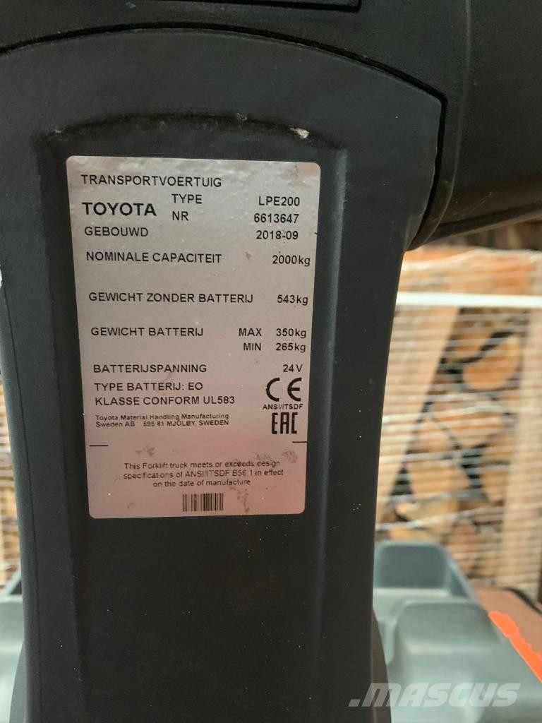 Toyota LPE 200 Montacargas con plataformas de baja elevación