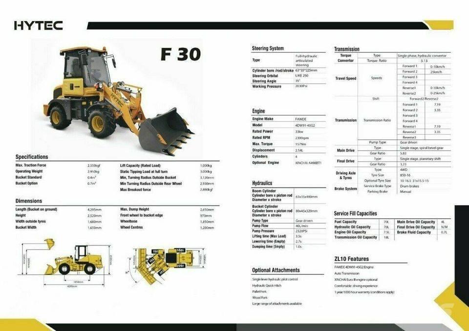 Hytec F30 Cargadoras sobre ruedas