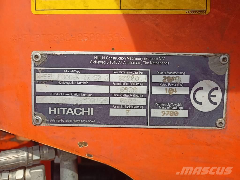 Hitachi ZW150 Cargadoras sobre ruedas