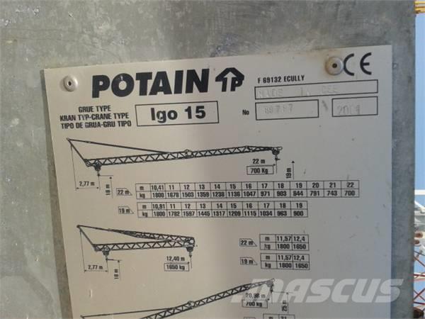 Potain Igo 15 Grúas torre