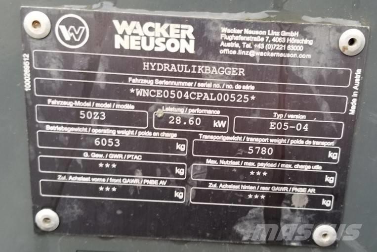 Wacker Neuson 50Z3 Excavadoras sobre orugas