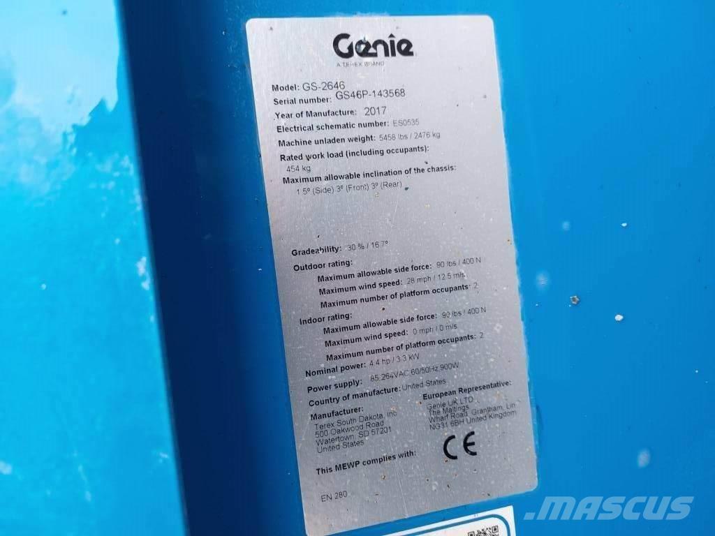 Genie GS 2646 Plataformas tijera