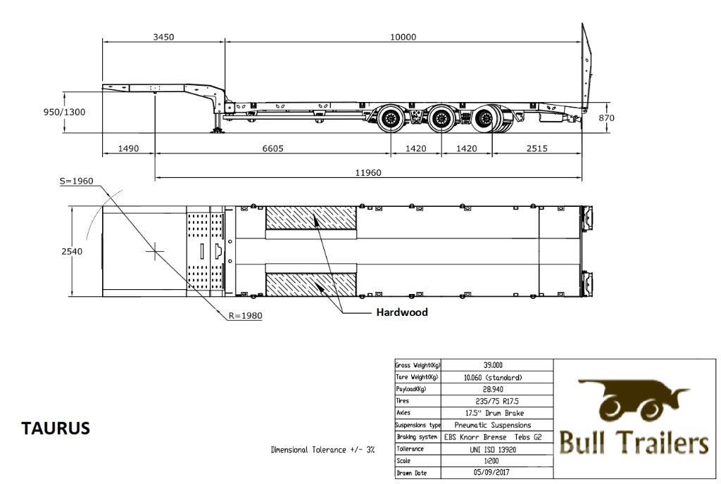 Bull Trailers Taurus Semirremolques de plataformas planas/laterales abatibles