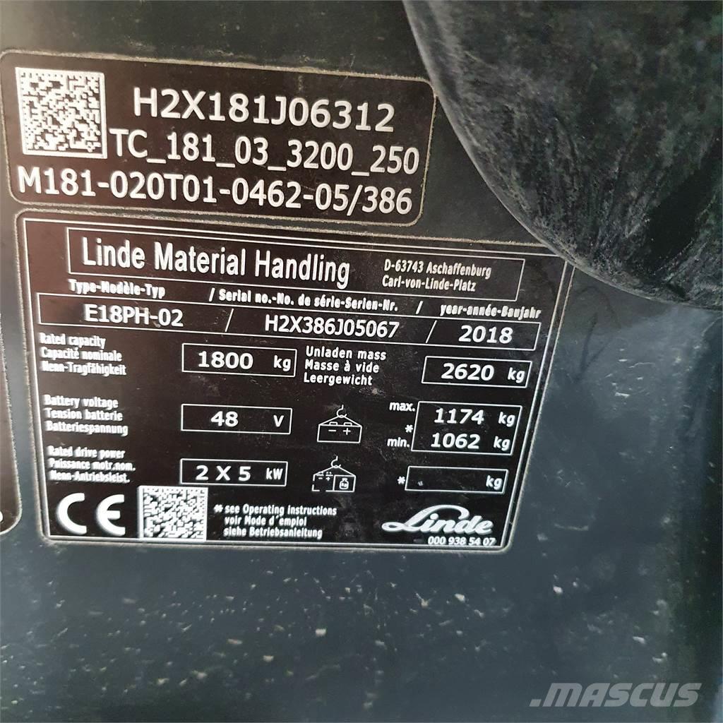 Linde E18PH Carretillas de horquilla eléctrica