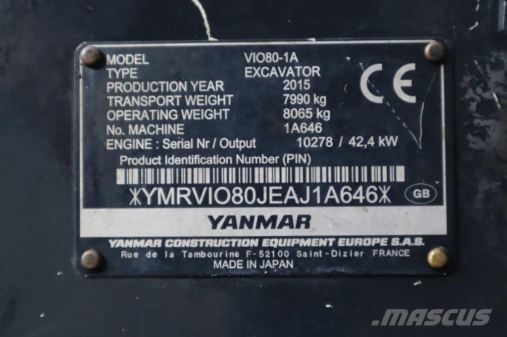 Yanmar VIO80-1A Excavadoras 7t - 12t