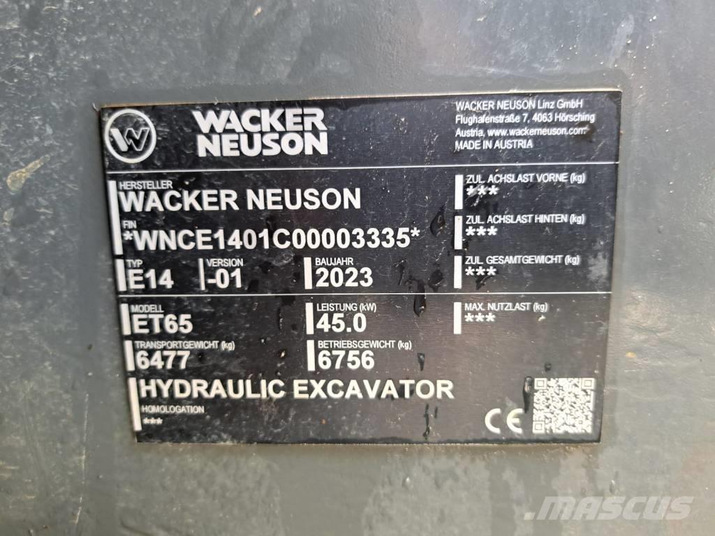 Wacker Neuson ET65 Excavadoras sobre orugas