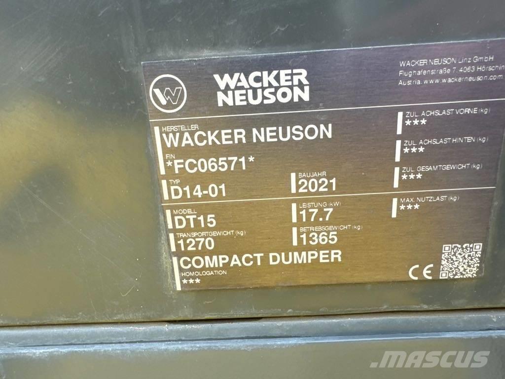 Wacker Neuson DT15 Camiones de volteo sobre orugas