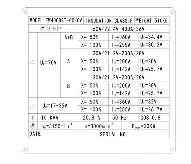 Kovo Keevitusgeneraatorid EW400DST Soldadoras