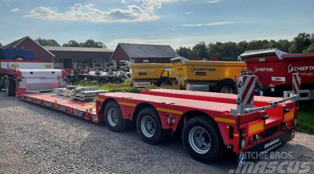 Kässbohrer Maskintrailer trombon 3-axlig hydraulisk styrning Semirremolques de carga baja