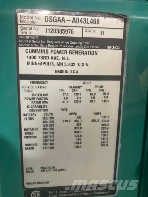 Cummins 105kW Generadores diésel