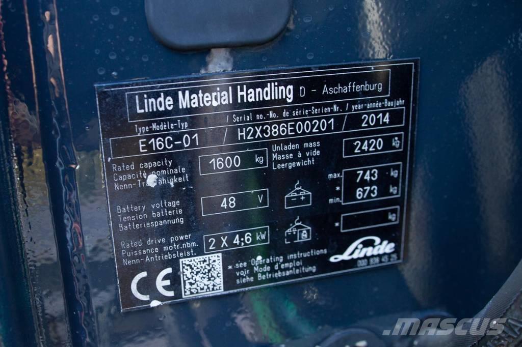 Linde E 16 Carretillas de horquilla eléctrica