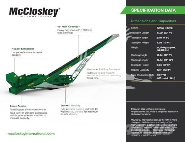 McCloskey RF80 Cintas transportadoras