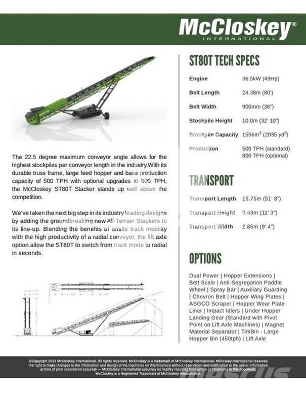 McCloskey ST80T Cintas transportadoras