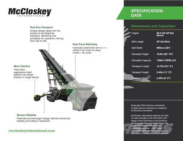 McCloskey ST80TLA Cintas transportadoras